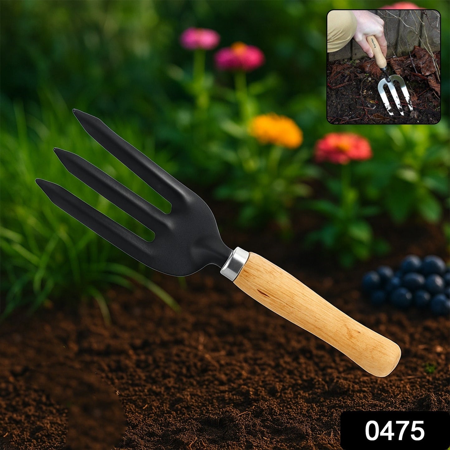 Hand Weeding Fork (Steel, Black)