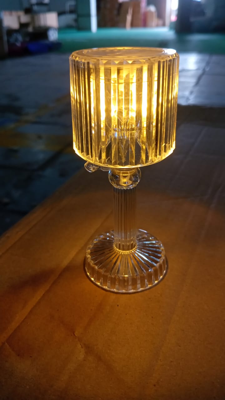 Big Acrylic LED Desk Lamps Table Lamp Portable Crystal, Diwali (1 Pc / Big)