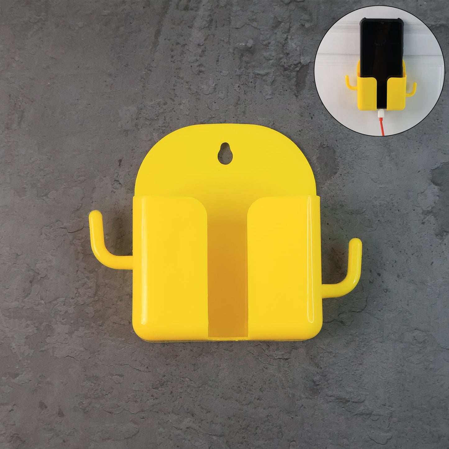 1 Pc Wallmount Mobile Stand With Hook for and stuffs purposes. (Mix Color / 1 Pc)